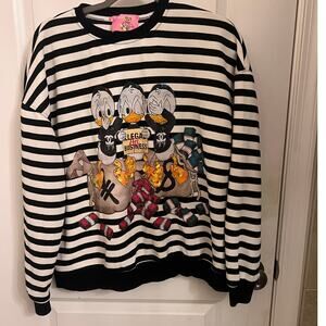 Urban streetwear IllegalArtBusiness Striped Crewneck Sweatshirt Money Graphic